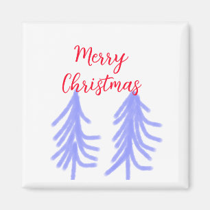 Frohe Weihnachten lila Pastelkiefer Wasser Magnet