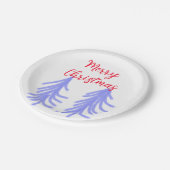 Frohe Weihnachten lila Pastelkiefer Wasser Pappteller (Schrägansicht)