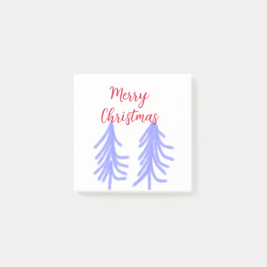 Frohe Weihnachten lila Pastelkiefer Wasser Post-it Klebezettel (Vorderseite)