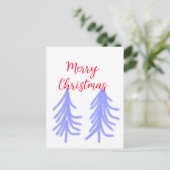 Frohe Weihnachten lila Pastelkiefer Wasser Postkarte (Stehend Vorderseite)