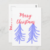 Frohe Weihnachten lila Pastelkiefer Wasser Postkarte (Vorne/Hinten)