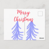 Frohe Weihnachten lila Pastelkiefer Wasser Postkarte (Rückseite)