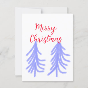 Frohe Weihnachten lila Pastelkiefer Wasser Postkarte