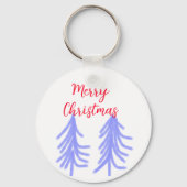 Frohe Weihnachten lila Pastelkiefer Wasser Schlüsselanhänger (Rückseite)