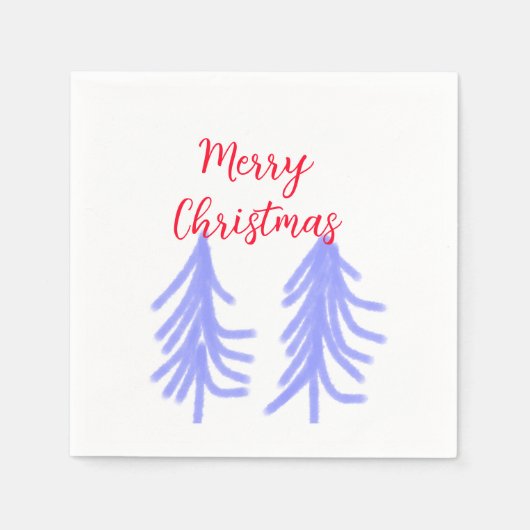 Frohe Weihnachten lila Pastelkiefer Wasser Serviette (Vorderseite)