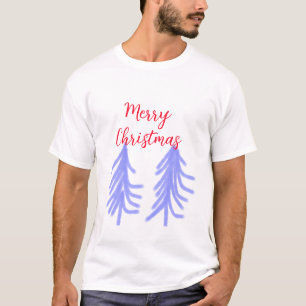 Frohe Weihnachten lila Pastelkiefer Wasser T-Shirt