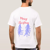 Frohe Weihnachten lila Pastelkiefer Wasser T-Shirt (Rückseite)