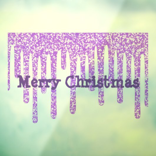 Frohe Weihnachten Lila Wax Tropfen Fensterheber Fensteraufkleber (Blatt 3)