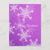 Frohe Weihnachten Lila weiße Schneeflocken Minimal (Vorderseite)
