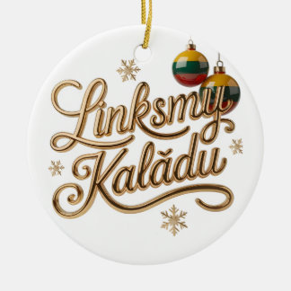 Frohe Weihnachten | Litauisch Frohe Weihnachten Go Keramik Ornament