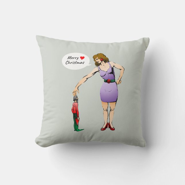 Frohe Weihnachten Little Elf Kissen (Vorderseite)