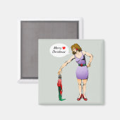 Frohe Weihnachten Little Elf Magnet (Vorderseite/Rückseite)