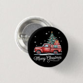 Frohe Weihnachten LKW Lustiger Baum Essential Button (Vorne & Hinten)