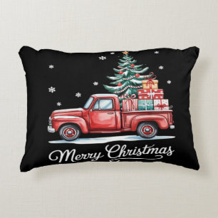 Frohe Weihnachten LKW Lustiger Baum Essential Dekokissen