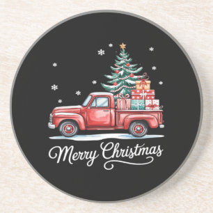Frohe Weihnachten LKW Lustiger Baum Essential Getränkeuntersetzer