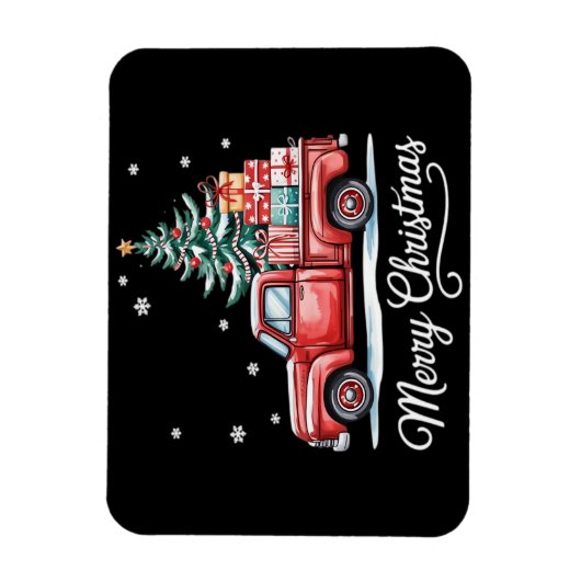 Frohe Weihnachten LKW Lustiger Baum Essential Magnet (Vertikal)