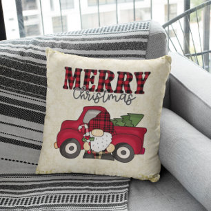 Frohe Weihnachten LKW und Gnom Kissen