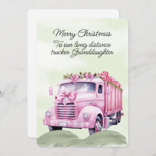 Frohe Weihnachten Long Haul Trucker Grandtochter (Vorne/Hinten)
