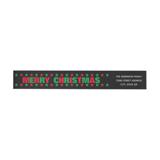 Frohe Weihnachten - Long Return Address Label (Person)