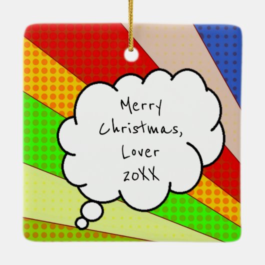 Frohe Weihnachten Lover | Retro Couple Kissing Keramikornament (Rückseite)