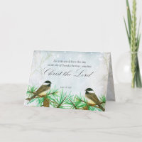 Frohe Weihnachten Luke Bibel Schrift Chickadees