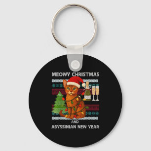Frohe Weihnachten Lustige Abessinierkatze Weihnach Schlüsselanhänger