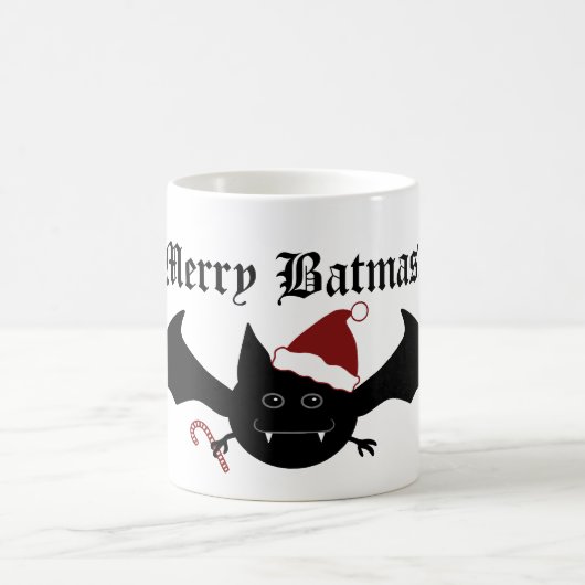 Frohe Weihnachten lustige Gothic-Fledermaus für ba Kaffeetasse (Mittel)