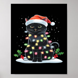 Frohe Weihnachten Lustige Katze Weihnachtsbaum San Poster