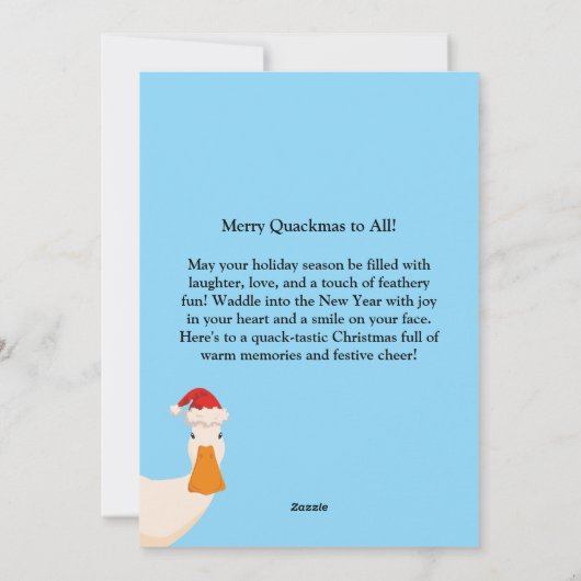 Frohe Weihnachten lustige niedliche Duck (Rückseite)