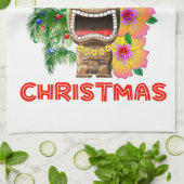 Frohe Weihnachten lustige Sankt Tiki Handtuch (Gefaltet)