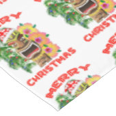 Frohe Weihnachten lustige Sankt Tiki Tischdecke (Schrägansicht)