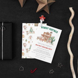 Frohe Weihnachten Lustige westliche Weihnachtsfe Einladung