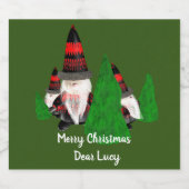 Frohe Weihnachten, lustige Zwerge personalisieren Alkoholflaschenetikett (Einzelnes Label)