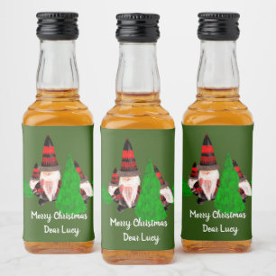 Frohe Weihnachten, lustige Zwerge personalisieren Alkoholflaschenetikett