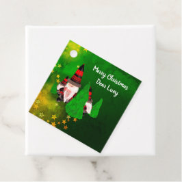 Frohe Weihnachten, lustige Zwerge personalisieren Geschenkanhänger