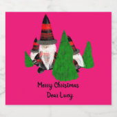 Frohe Weihnachten, lustige Zwerge personalisieren Schaumweinetikett (Einzelnes Label)