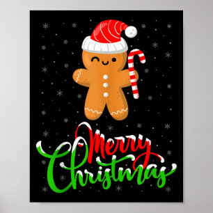 Frohe Weihnachten Lustiger Ingwerbrot-Keks-Backen Poster
