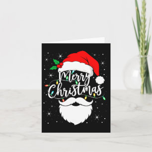 Frohe Weihnachten Lustiger Santa Claus Hut und Bar Karte