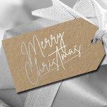 Frohe Weihnachten Luxe Silver Geschenkanhänger<br><div class="desc">Frohe Weihnachten in echter Silber-Folie-Schrift,  diese Kraftsackpapier-Geschenketiketten oder Gastgeschenk-Tags sind stilvoll für jeden Weihnachtsfeiertag. Raum zum Handschreiben auf der Rückseite.</div>