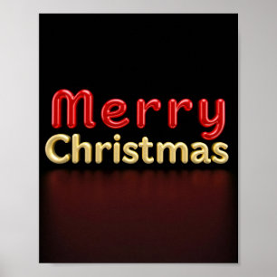 Frohe Weihnachten Luxus-Typografie Poster Papier 0