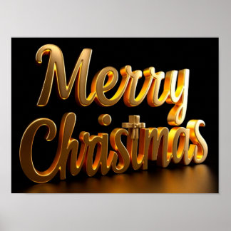 Frohe Weihnachten Luxus-Typografie-Poster Papier H Poster