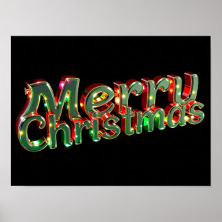 Frohe Weihnachten Luxus-Typografie-Poster Papier H Poster