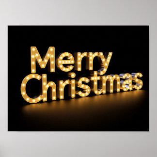Frohe Weihnachten Luxus-Typografie-Poster Papier H Poster