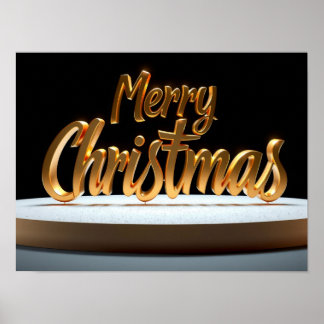 Frohe Weihnachten Luxus-Typografie-Poster Papier H Poster
