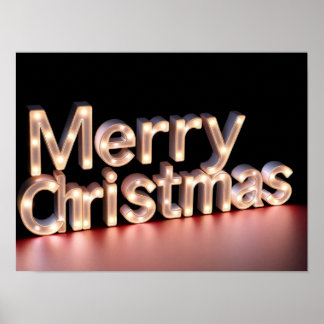 Frohe Weihnachten Luxus-Typografie-Poster Papier H Poster