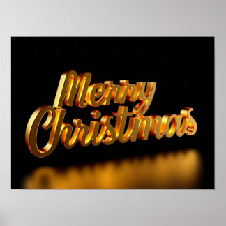 Frohe Weihnachten Luxus-Typografie-Poster Papier H Poster