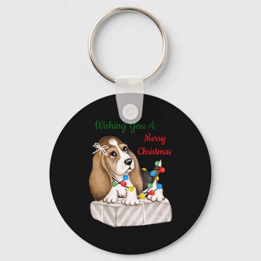 Frohe Weihnachten Mädchen Schlüsselanhänger (Vorderseite)
