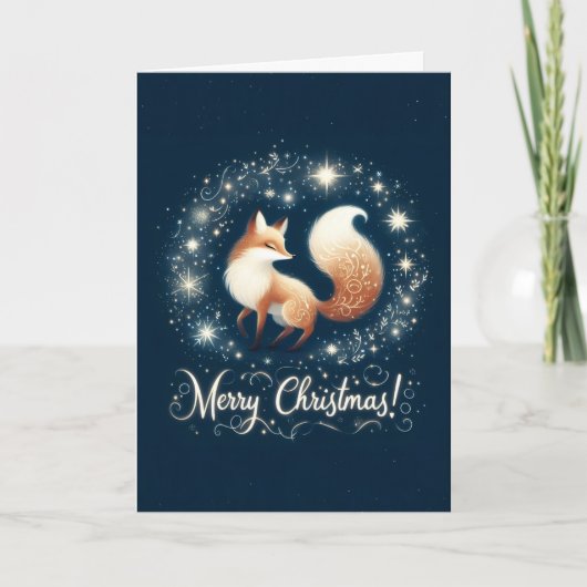 Frohe Weihnachten - Magischer Fuchs Karte (Vorderseite)