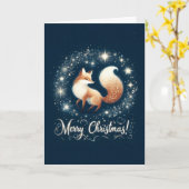 Frohe Weihnachten - Magischer Fuchs Karte (Gelbe Blume)