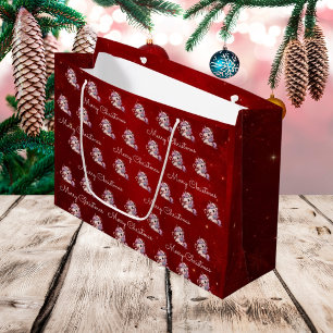 Frohe Weihnachten Magisches Kardinalsrot Weihnacht Große Geschenktüte